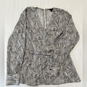 Ann Taylor Snakeprint Wrap Top